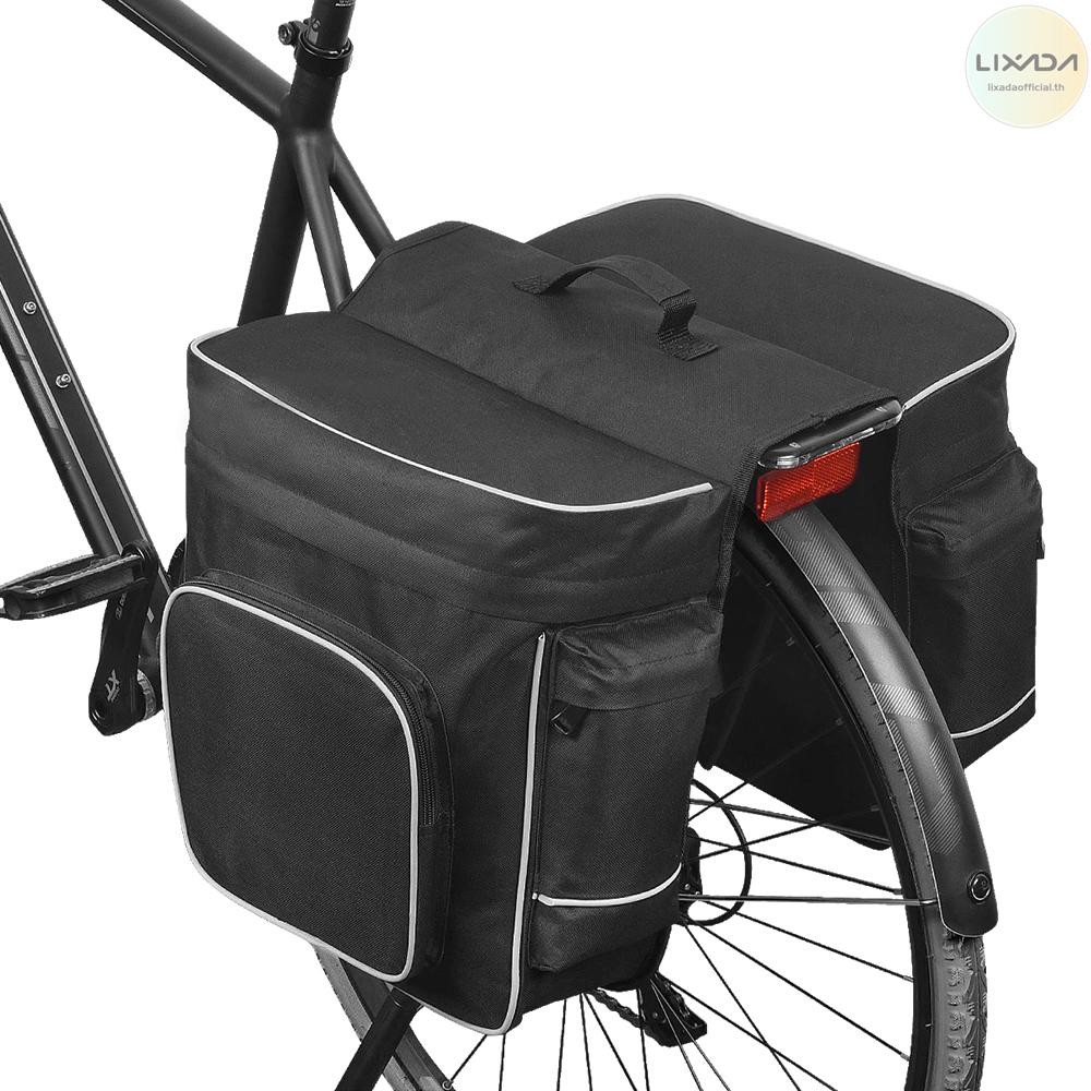 Lixada รอบ 2 in 1 30L จักรยานสีดําด้านหลัง Double Side Rack กระเป๋าหางที่นั่ง Pannier กลางแจ้งรอบอาน Stor