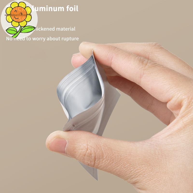 Sunshop 30 ชิ้น Mini Pill Dispenser กระเป๋าแบบพกพา Self-Sealing กันน้ําองค์กรเก็บหนาอลูมิเนียมฟอยล์ถุงยา TH