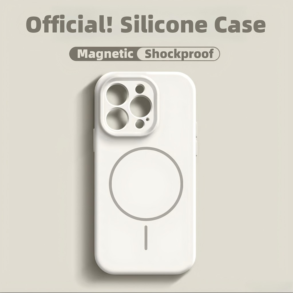 ปลอก matte ป้องกันลายนิ้วมือซิลิโคนนุ่มเคสโทรศัพท์สําหรับ iPhone 16 15 14 13 12 11 Pro Max กรณี 16e X XR Xs Max สีขาวหรูหรา 16plus แม่เหล็ก 15plus กันกระแทกปกหลัง