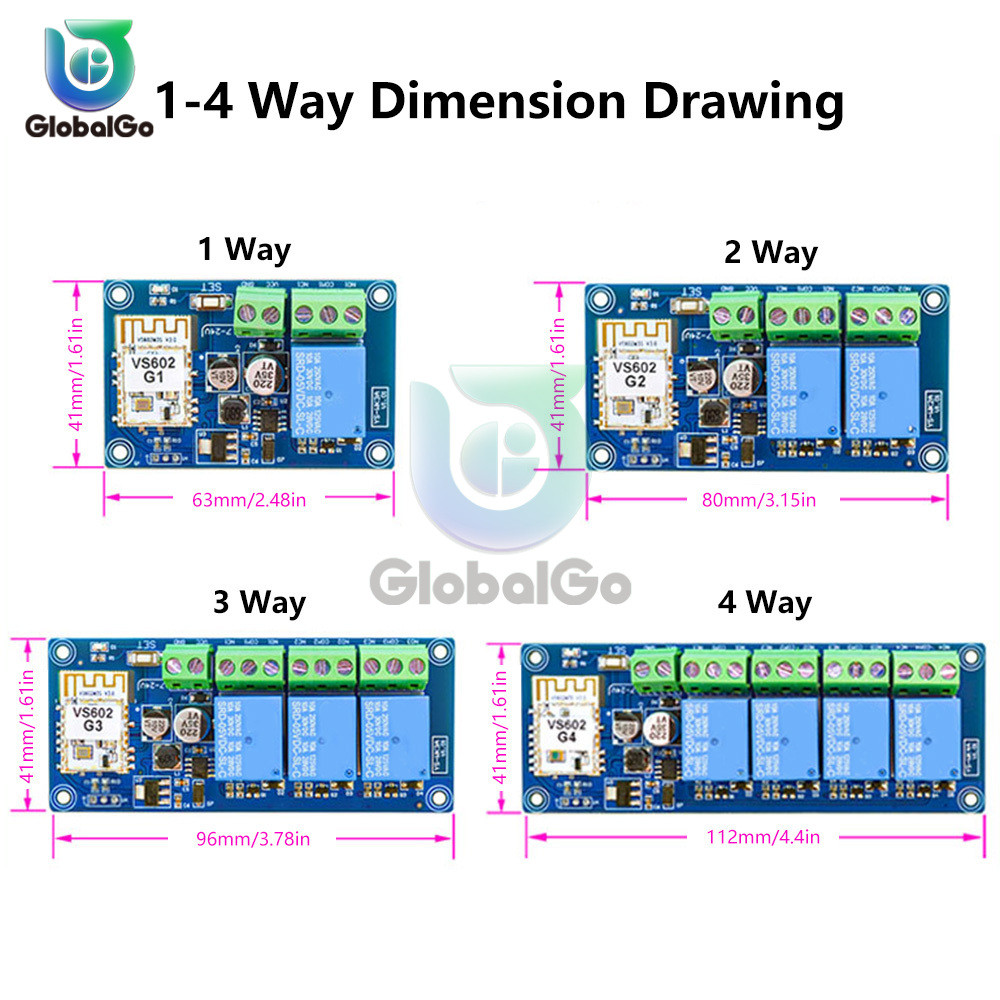 Ewelink WiFi รีโมทคอนโทรลสวิทช์บลูทูธ Dual Mode โมดูลรีเลย์ไร้สาย 1/2/3/4 ช่อง DC 7-24V สมาร์ท Home Automation