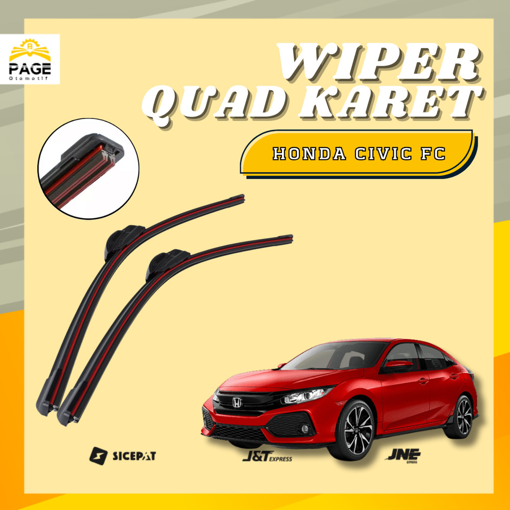 Honda Civic FC Quad Blade Frameless 4 ยางที่ปัดน้ําฝนป้องกันรอยขีดข่วนคู่ซ้ายขวา W601