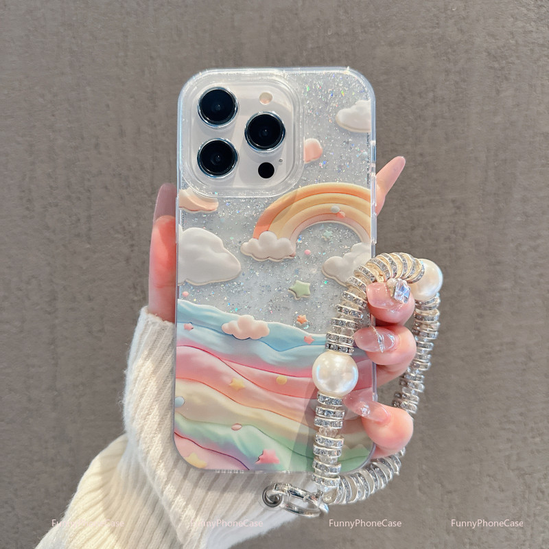เข้ากันได้กับ ไอโฟน 11 ไอโฟน 13 ไอโฟน 15 Pro ไอโฟน 16 Pro Max เคสโทรศัพท์กลิตเตอร์ใส SF019-GS