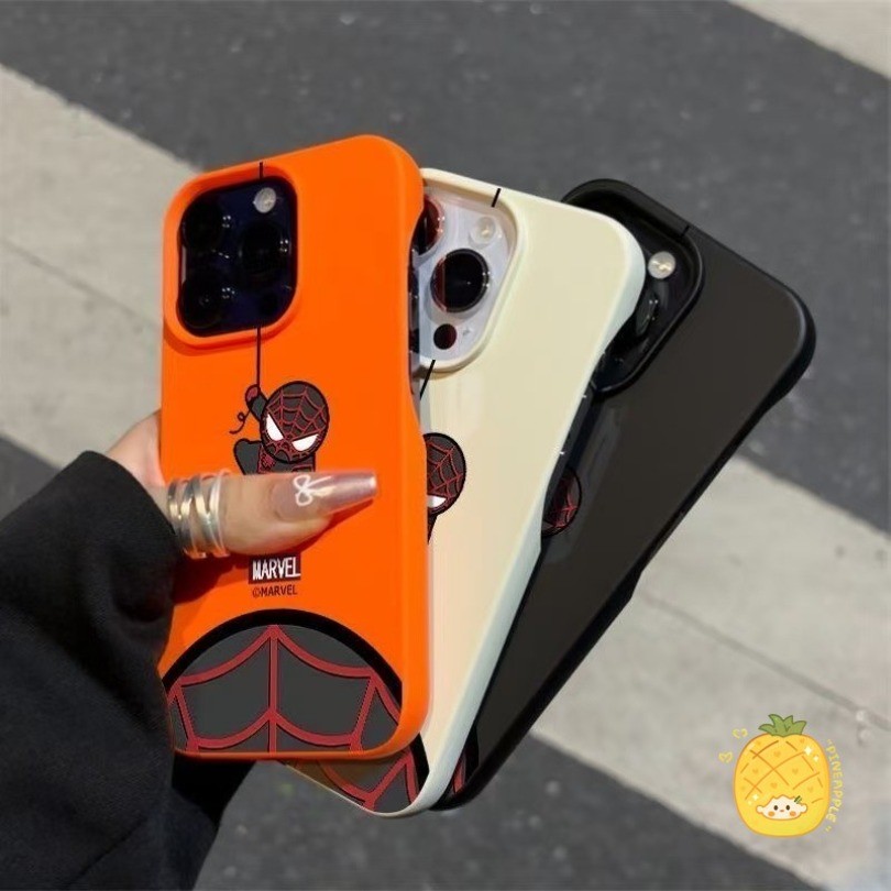 เข้ากันได้สําหรับiPhone 15 14 13 12 11 Pro MAX X XR XS MAX 7 8 Plusน่ารักSpider Manการ์ตูนคู่เคสโทรศัพท์ปกอ่อน