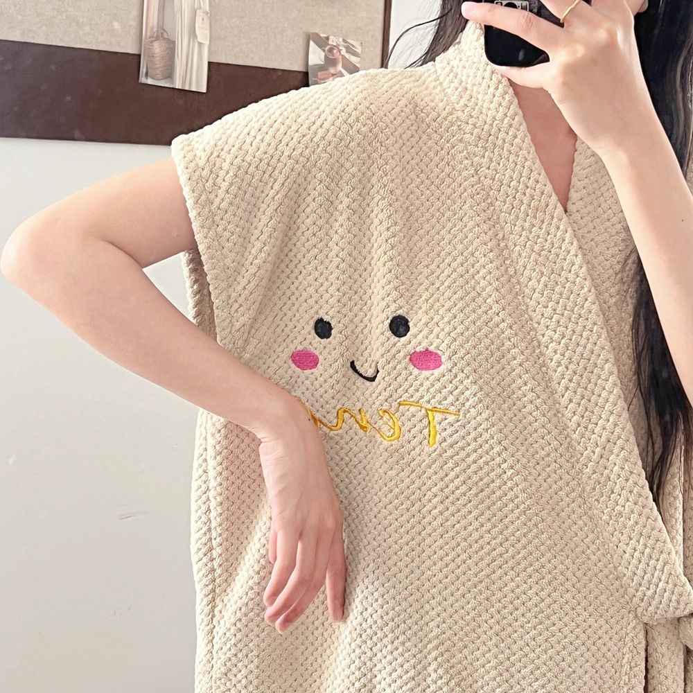 ✨[เสื้อคลุมอาบน้ําหนาแบบใหม่] สไตล์ขายดีสวมใส่ผ้าขนหนูอาบน้ําเสื้อคลุมอาบน้ําแขนยาวหญิง ผู้มีอิทธิพล อาบน้ําสไตล์ใหม่หนากระโปรงอาบน้ําขนาดใหญ่น่ารักไม่มีฝ