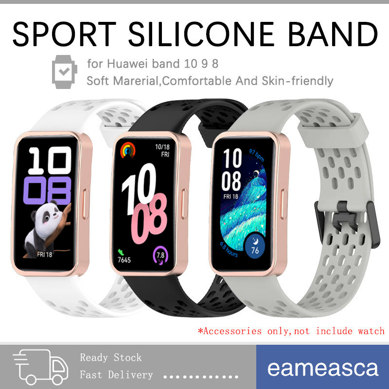 สายยางซิลิโคนสำหรับ for Huawei Band 10 9 8 NFC กีฬาอ่อนปรับเปลี่ยนเข็มข้อมือสร้อยข้อมือสำหรับ for Huawei Band 10 9 8