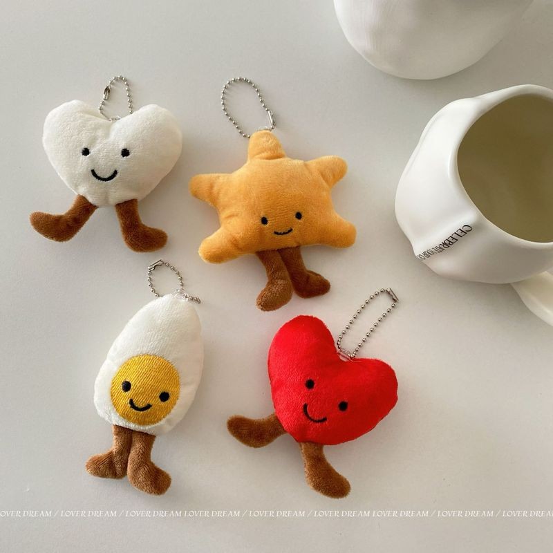 การ์ตูนหัวใจสีแดงพวงกุญแจปลาดาวสีเหลืองทามาโกะจี้น่ารักจี้สําหรับกระเป๋าโทรศัพท์เสน่ห์ไอเดียของขวัญอุปกรณ์เสริม