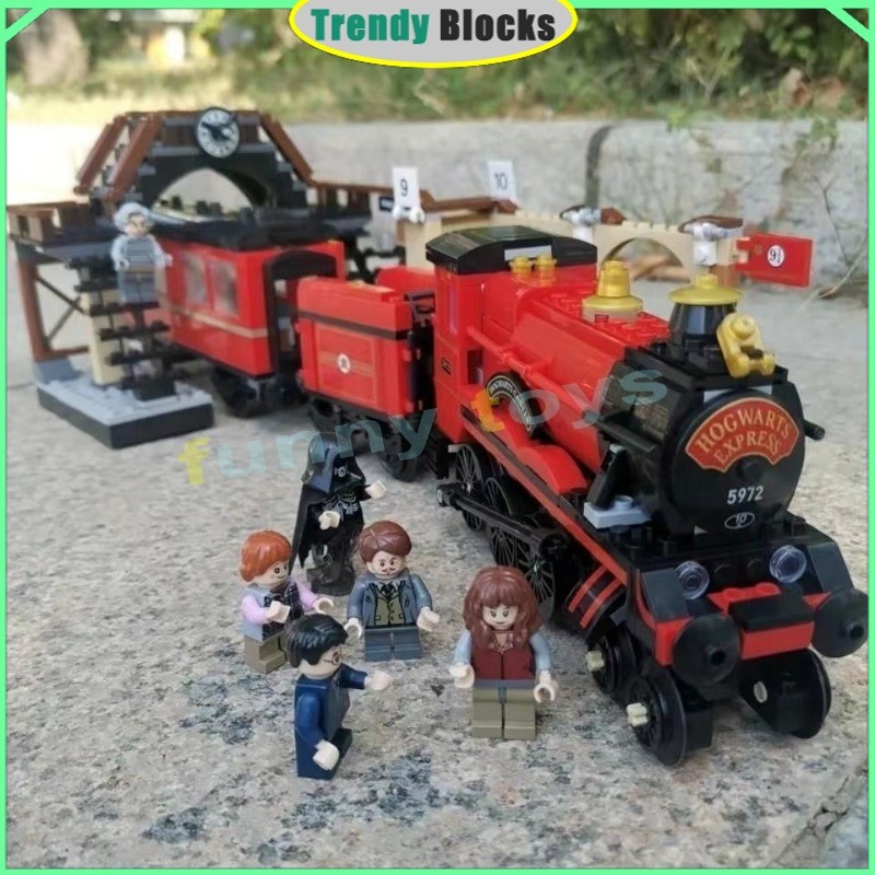 75955 Hogwarts Express Building Blocks ชุดรถไฟของขวัญของเล่นสําหรับเด็กชายและเด็กหญิง
