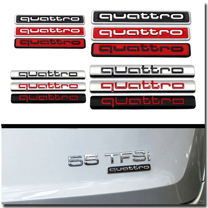 3D Metal Car Trunk With quattro Logo For Car Modification Suitable For A1 A3 A4 A5 A6 Q3 Q5 Q7