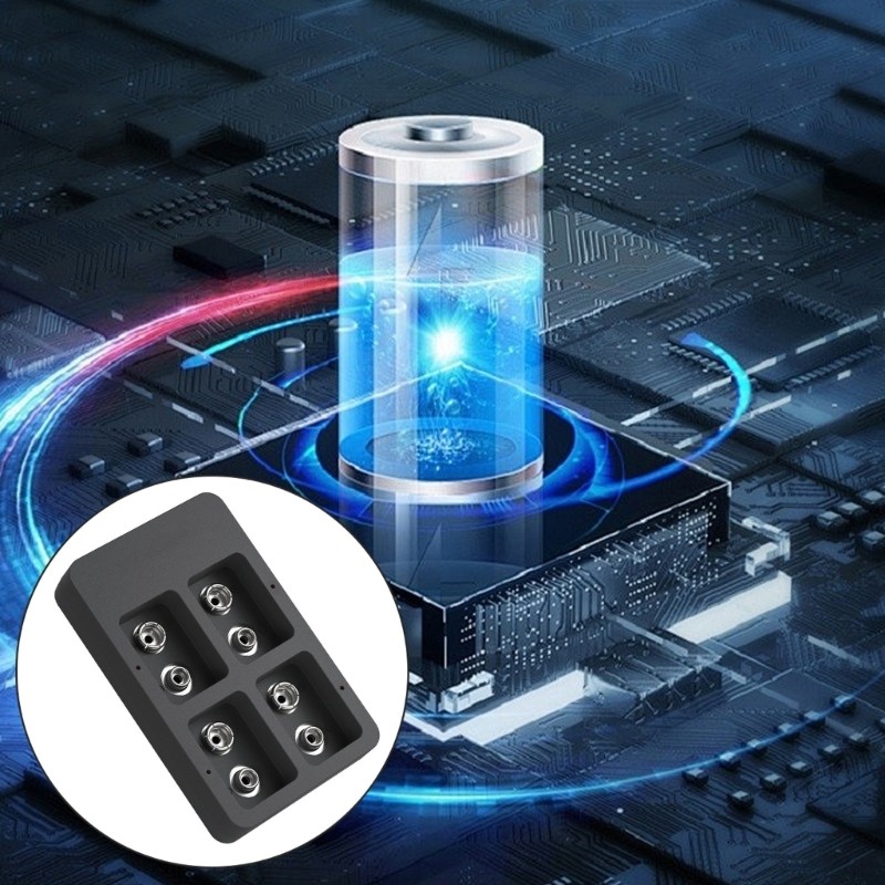 ROX MultiSlots USB Charger สําหรับ 9V แบตเตอรี่ชาร์จ NiMH 2Slot ฮับชาร์จ LED ตัวบ่งชี้ 5V2A อินพุต 9