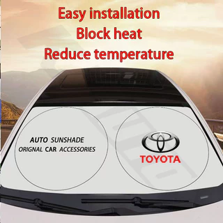Toyota กระจกรถยนต์ด้านหน้า Sun Shade สําหรับ Toyota Vios Raize Wigo Rush BZ4x Veloz Yaris Ativ Innova Avanza Altis Sun Visor Hunter Protector ด้านหน้า SunShade ภายใน