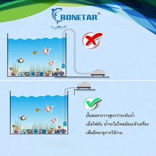 Bonetar ปั๊มลม ปั๊มลมตู้ปลา เสียงเงียบ ปั๊มลมประหยัดไฟ ปั้มลมบ่อปลาคราฟ BT6000/6500/6800