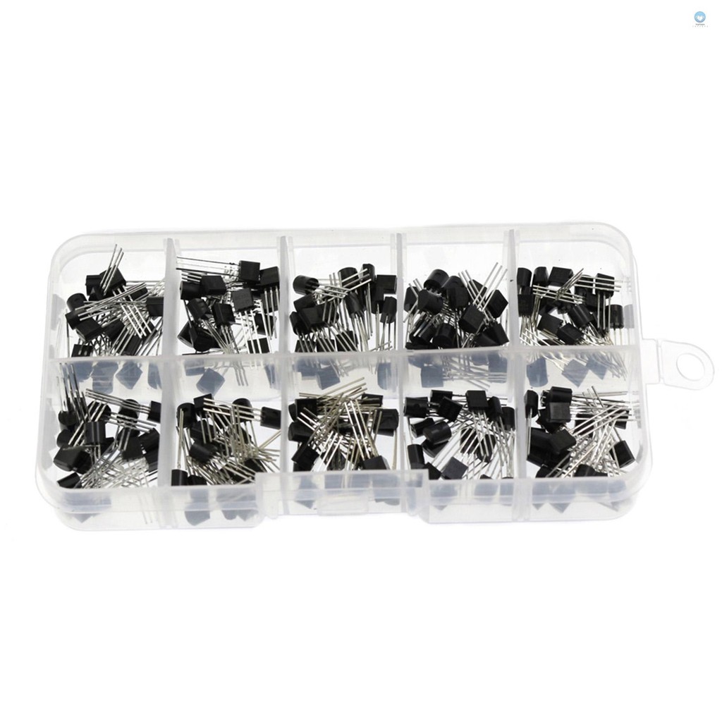 200PCS TO-92 NPN P-NP P-ower ทรานซิสเตอร์ 10 ประเภทค่าชุด BC337/ BC327/ 2N222/ 2N2907/ 2N3904/ 2N390