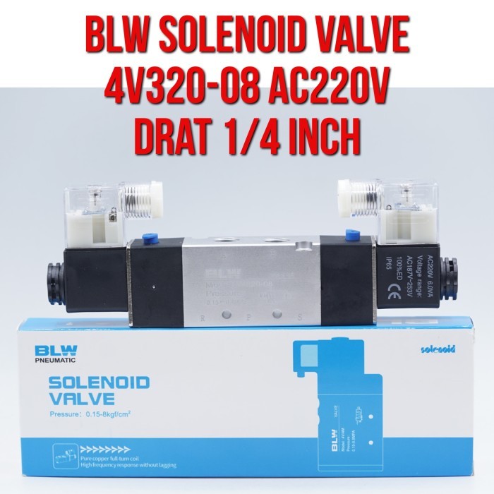 BLW Solenoid วาล์ว 4V320-08 4V320 - 08 AC 220V เกลียว 1/4 "1/4 นิ้ว AC220V AC220 วาล์วโดยตรงสําหรับน