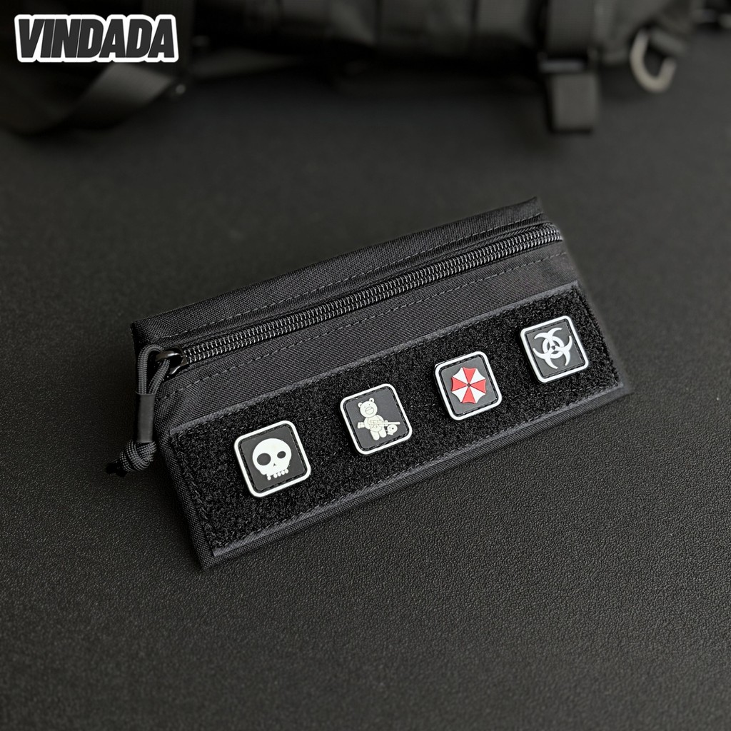 เครื่องมือยุทธวิธีกระเป๋าซิปกระเป๋าใส่ EDC Organizer Utility Admin กระเป๋าเก็บอุปกรณ์เสริมถุงขนมพร้อมตะขอ Backing