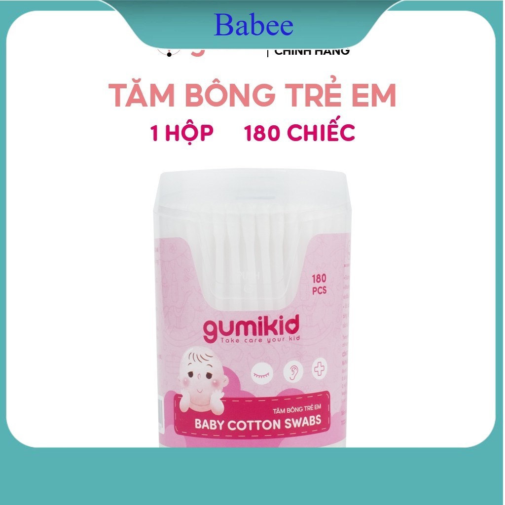 Gumi 180 ชิ้น สําลีสําลีธรรมชาติสําหรับทารกแรกเกิดและเด็ก