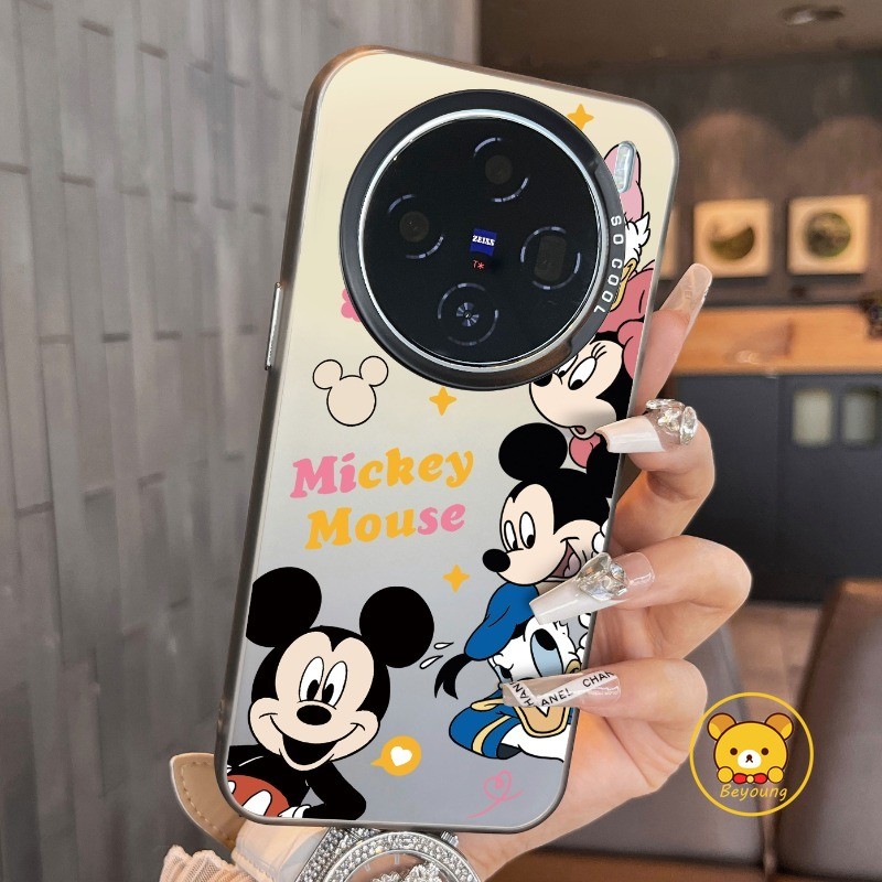 การ์ตูน Mickey เคสโทรศัพท์สําหรับ Vivo Y39 Y29S Y29 Y28 Y27S Y16 Y04 Y19E 4G 5G Anti-fall ปลอกน่ารัก Minnie Donald Duck คู่ Frosted Hard ฝาหลัง