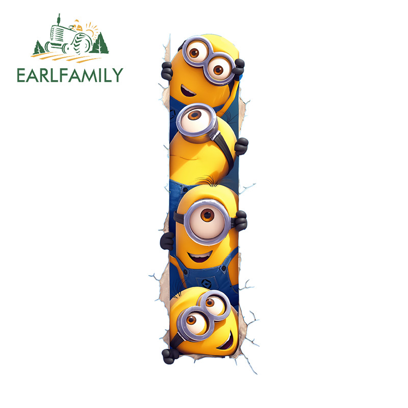 EARLFAMILY Minions Tear อะนิเมะสติกเกอร์รถบุคลิกภาพ Scratch-Proof Decals กันน้ําเหมาะสําหรับรถจักรยานยนต์กระดานโต้คลื่นแล็ปท็อป Windows กระเป๋าเดินทาง