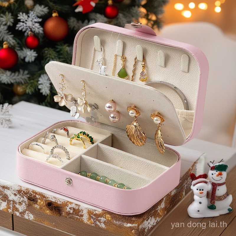 กล่องเก็บเครื่องประดับต่างหู สร้อยคอ เครื่องประดับ แหวน ความจุขนาดใหญ่ กล่องแสดงเครื่องประดับ 6CCW