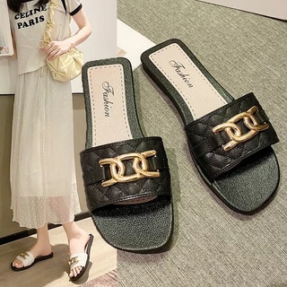 （แนะนำให้ซื้อเพิ่ม1เบอร์)รองเท้าแตะผู้หญิง รองเท้าแตะยางพื้นนุ่มใส่สบาย