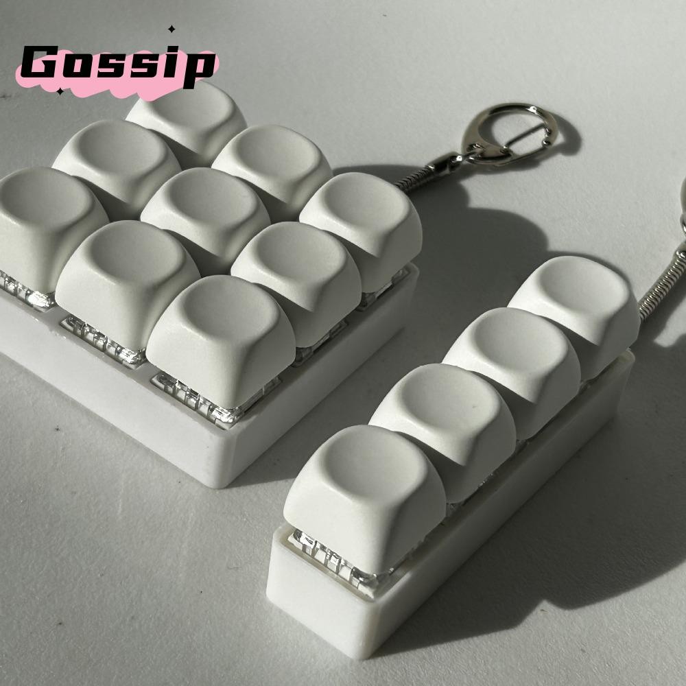 GOSSIP Fidget พวงกุญแจ, ปุ่มปุ่ม DIY คีย์บอร์ดนิ้วหมวก, ปุ่มกดผ่อนคลายบรรเทาความเครียดผ่านเวลา Clicker ของเล่นผู้ใหญ่