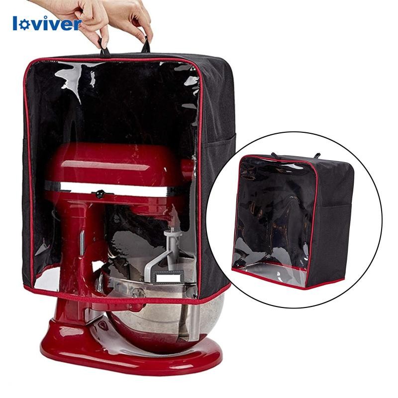 [Loviver] Stand Mixer Cover Washable with Top Handle and Pockets Dust PVC Oxford for Kitchen Gadget Household Brand