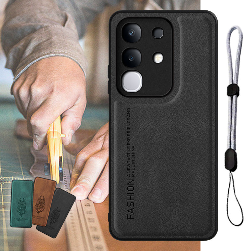 สําหรับเคสหนังหรูหรา VIVO Y29 4G พร้อมเชือกคล้องโทรศัพท์มือถือแบบปรับได้