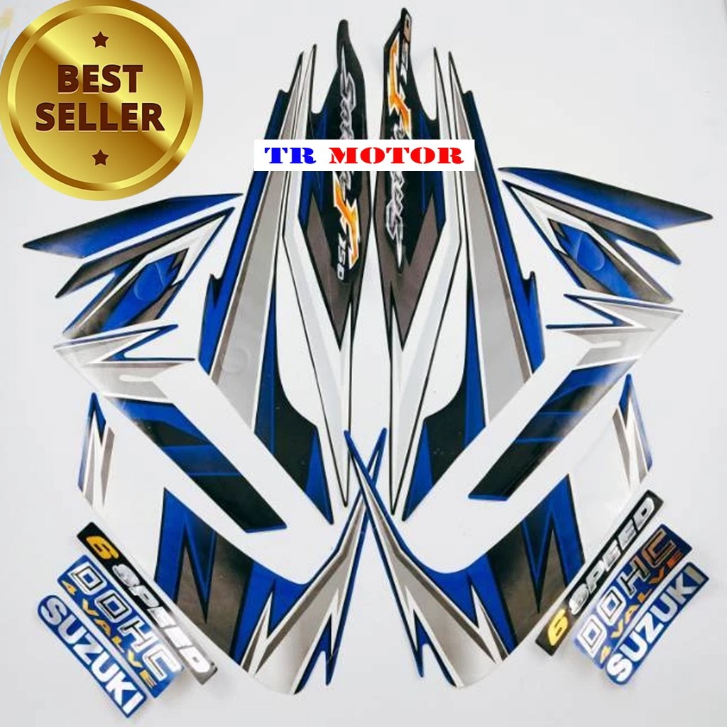 - สติ๊กเกอร์ Striping polet สําหรับ suzuki satria fu f 150 2009 barong สีดําและสีน้ําเงินรายการตัวถั