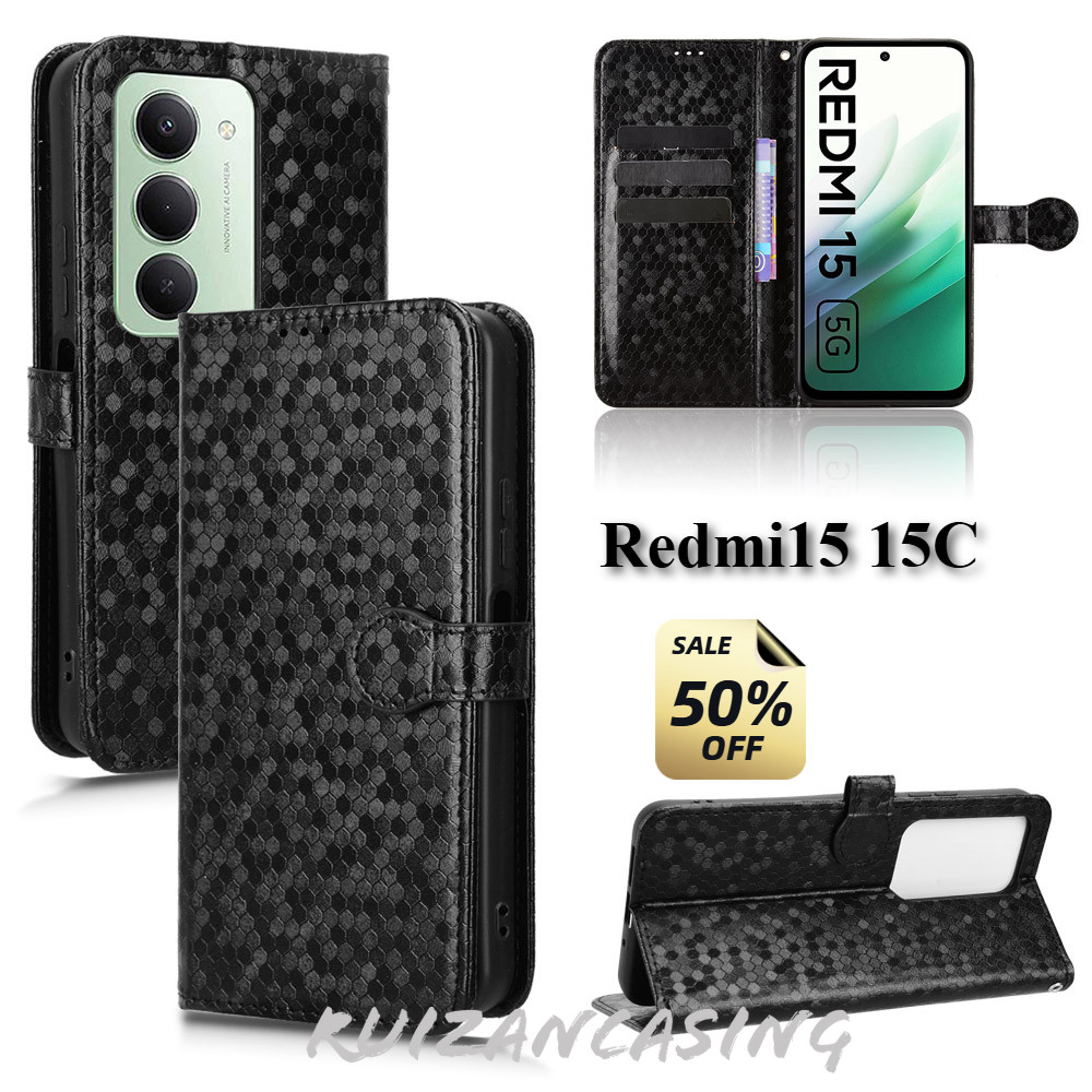 เคสโทรศัพท์สําหรับ Redmi 15 15C 4G 5G Redmi15 15C 2025 ปลอกหนังผู้ถือแม่เหล็กกันกระแทกฝาหลังฝาครอบ