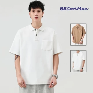 🔥BECoolMan🔥เสื้อโปโลผู้ชาย ฤดูร้อนรุ่นใหม่ คอปกครึ่งแขน หลวมแมทช์ลุคง่าย ลำลอง ยอดนิยม