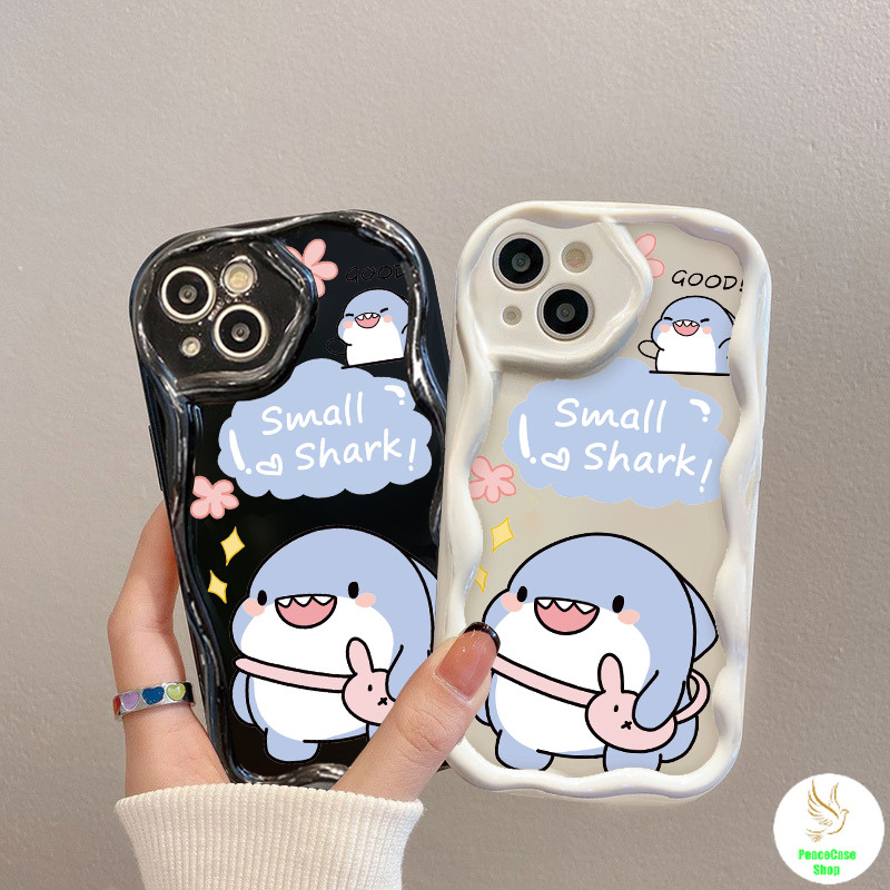 COD-ในไทย เคสคู่รัก ฉลามน่ารักไปโรงเรียน สําหรับ iPhone 7 8 X 11 12 13 14 15 TPU เคสโทรศัพท์สีครีม กันกระแทก Unisex