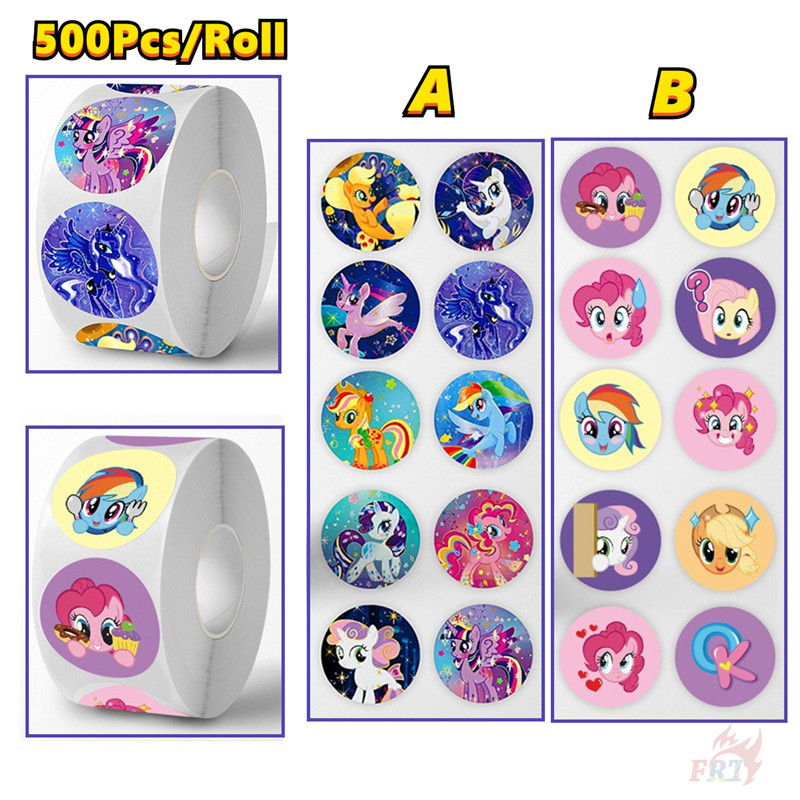 My Little Pony:Friendship Is Magic Series 02 . สติ๊กเกอร์รางวัลเด็ก 500 ชิ้น/ม้วน DIY ไดอารี่ Scrapbooking ป้ายซีล Decals