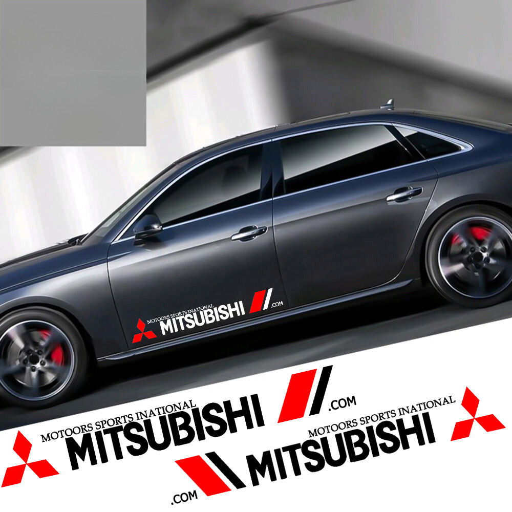 Xm-1 คู่ด้านข้างกระโปรงสติกเกอร์ไวนิลกันน้ําสําหรับ Mitsubishi ASX EVO Lancer Montero Mirage Outlander Grandis Pajero Galant Decal Body DIY ตกแต่งรถ