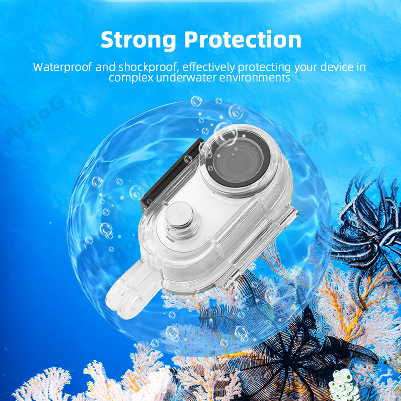 Argog เคสกันน้ําสําหรับ Insta360 Go 3s / Go 3 40M โปร่งใสใต้น้ําดําน้ําเกราะป้องกัน Go 3s อุปกรณ์เสริม