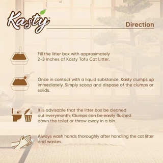[36/40 L. แบบยกลัง] Kasty แคสตี้ ทรายแมวเต้าหู้ ปราศจากฝุ่น จับตัวเร็ว ทิ้งชักโครกได้