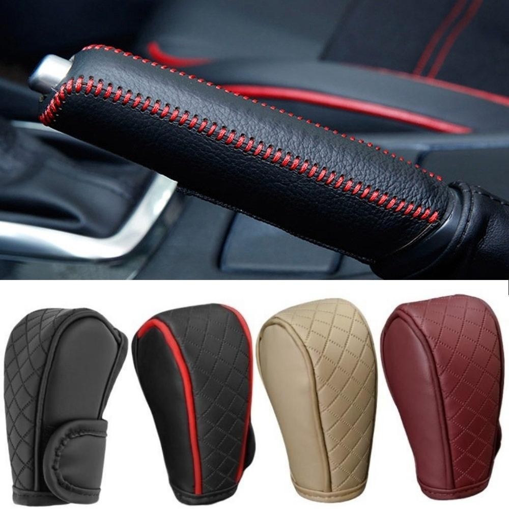 Pu Universal เกียร์รถเกียร์ฝาครอบหนัง Shift Lever ฝาครอบเกียร์ Shifter Knob Protector เกียร์อัตโนมัติจับ Anti-slip กรณีอุปกรณ์เสริมอัตโนมัติตกแต่ง