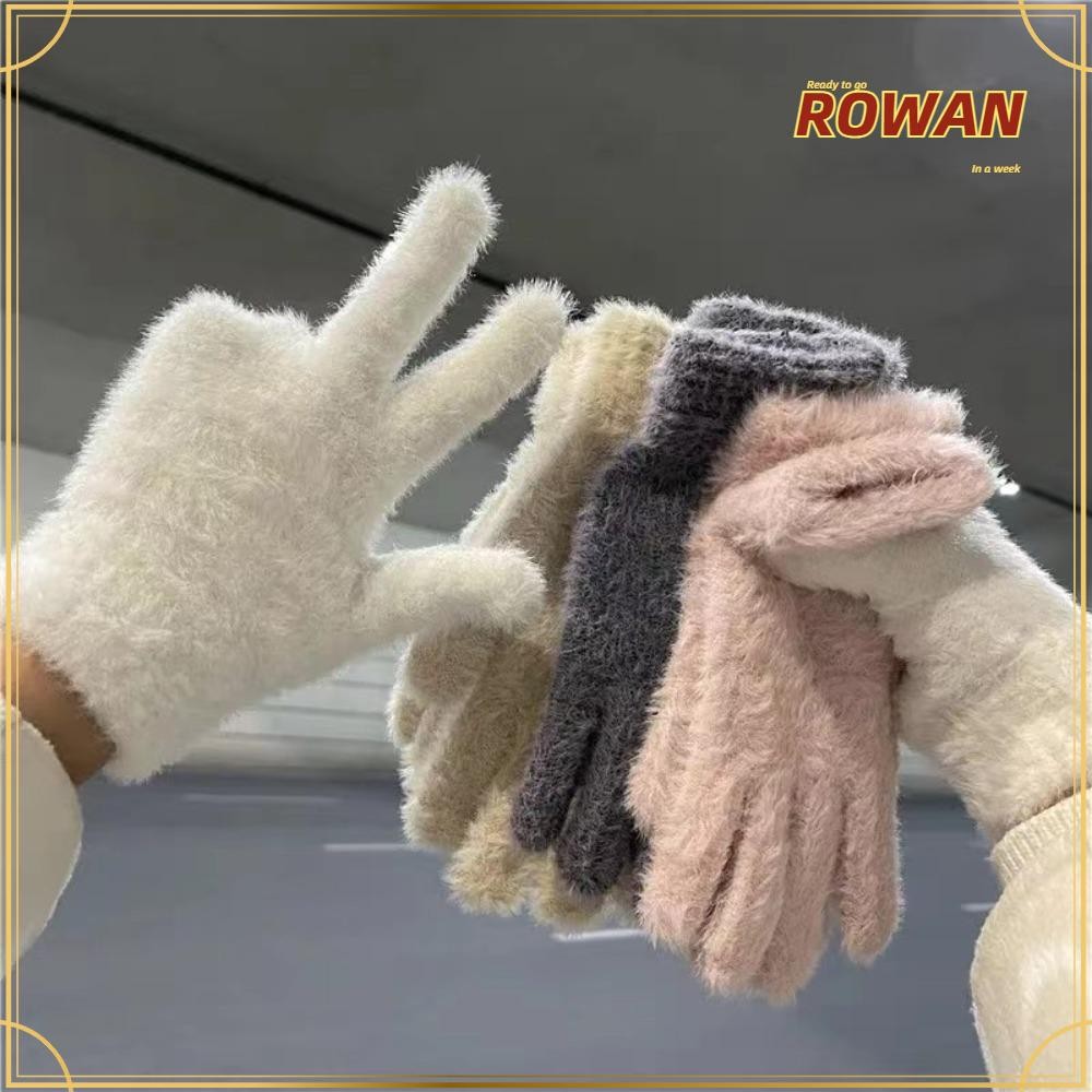 โรวัน ถุงมือขนยาว, ถุงมือฤดูหนาวเย็นหนา, แฟชั่น กันลม อบอุ่นระบายอากาศถุงมือห้านิ้วฤดูหนาว