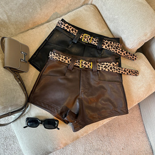 ฤดูใบไม้ร่วงฤดูหนาวเอวสูงสบายๆหนัง ปู่ กางเกงขาสั้นแฟชั่นอาร…