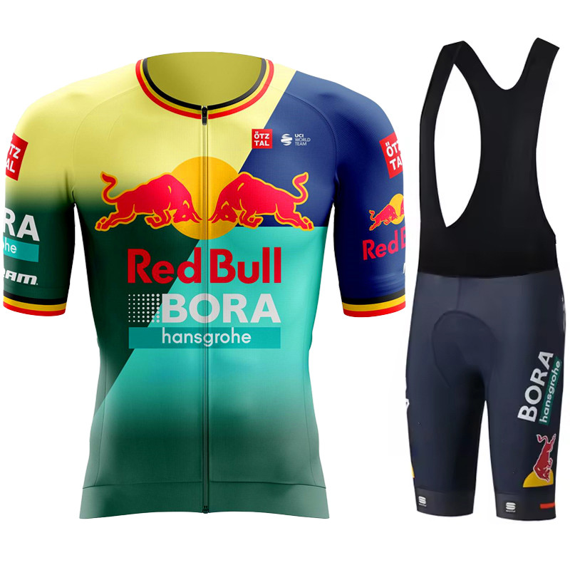 Tricuta Cycling Man 2024 เสื้อผ้าผู้ชายMtb Red Bullชุดฤดูร้อนรอบJerseyชุดฤดูใบไม้ผลิชุดกีฬาจักรยานเลเซอร์ตัดกางเกงเจล