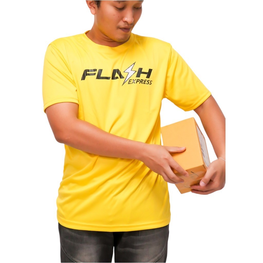 A043 เสื้อยืด เสื้อสกรีนลายFLASH มี3สีขาว ดำ เหลือง ,เนื้อผ้ากีฬา ผ้าดีนุ่มลื่น สวมใส่บาย แห้งไว