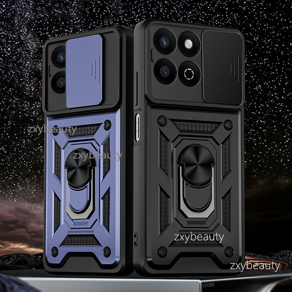 Honor 200 สมาร์ท X7C 2024 4G 5G เคสโทรศัพท์แม่เหล็กแหวนผู้ถือปลอกสําหรับ 200Smart HonorX7C Push ดึงกล้องฝาครอบป้องกัน