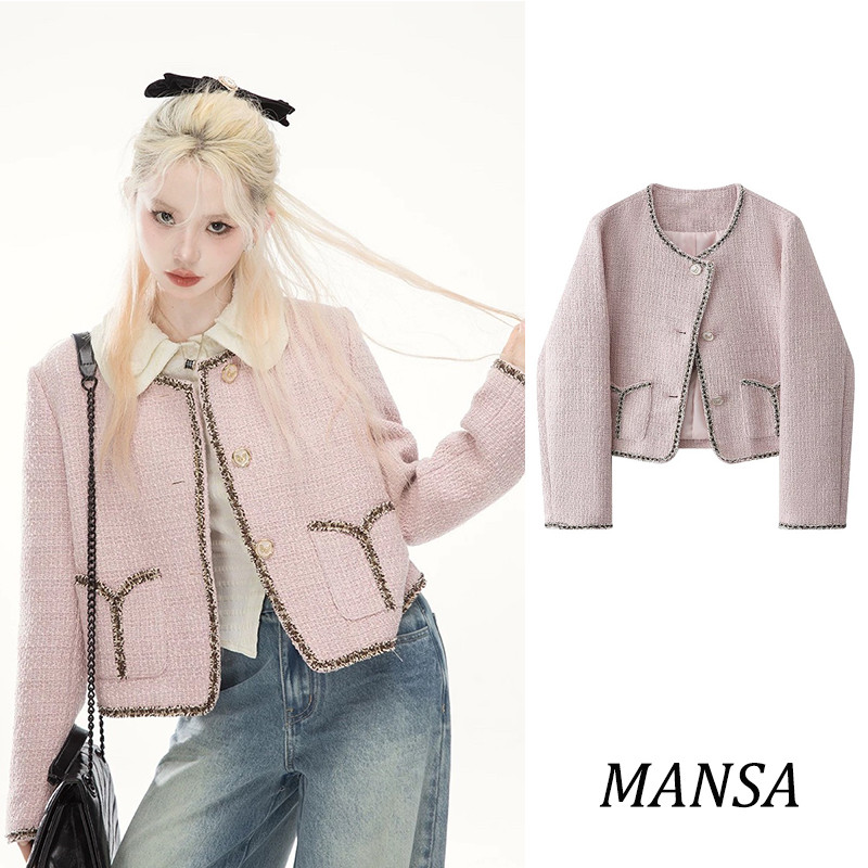 MANSA Pink Fashion Jacket เสื้อสูท เสื้อสูทผู้หญิง เสื้อโค้ท