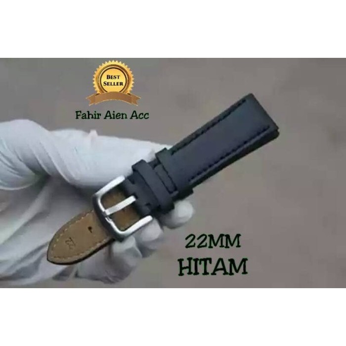 22MM สายนาฬิกาหนังสีดํา STRAP 22MM