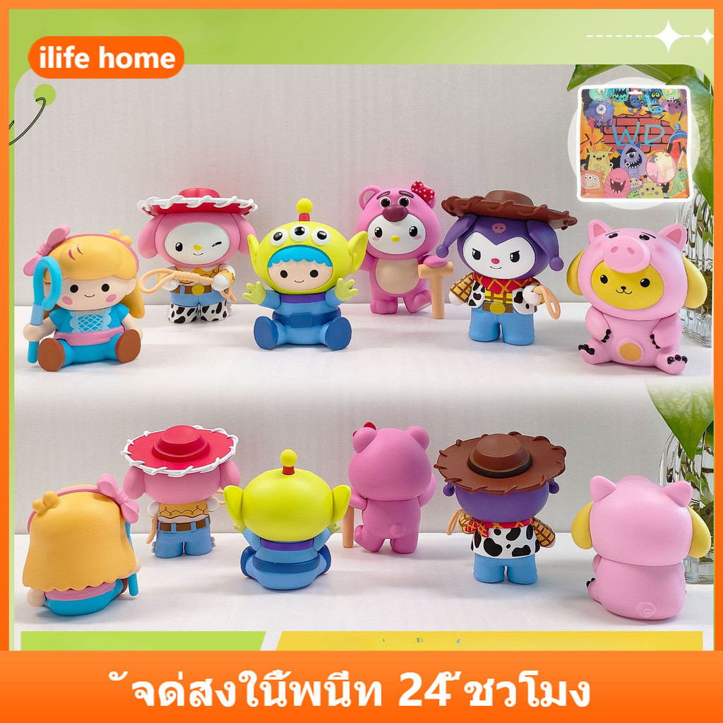 จัดส่งจากประเทศไทย 6 ชิ้น/เซ็ตกล่อง Melody Kuromi Sanrio Toy Story ตุ๊กตาการ์ตูนของเล่นคริสต์มาสเค้ก Topper เครื่องประดับตกแต่งเค้ก Hello Kitty Cinnamoroll อะนิเมะ Pvc ของเล่นของขวัญรูปสําหรับเด็ก