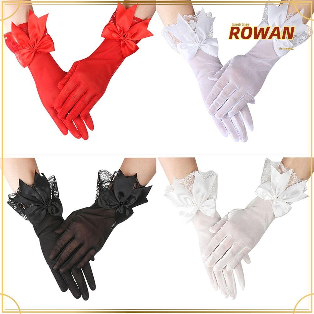 Rowans เจ้าสาว Mittens สีขาวครีมกันแดดผู้หญิงถุงมือขับรถ