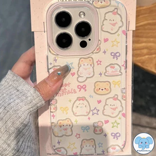 น่ารักลูกแมวลูกสุนัขเคส Realme C85 15X C75 C63 C65 Note 60 70 C71 C25 C67 C55 C21 Y C25s C15 C53 C20 C12 C35 5ช้างหมีเคส