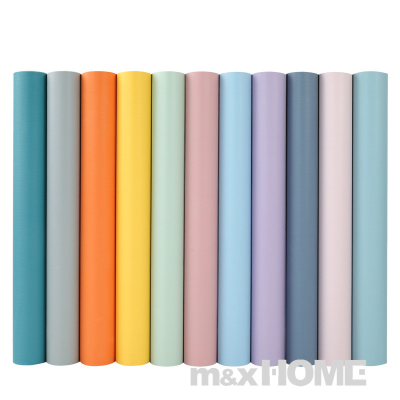 Macaron สีทึบ Self-Adhesive วอลล์เปเปอร์เฟอร์นิเจอร์ตู้ปรับปรุงสติกเกอร์ห้องนอนไวนิลฟิล์ม DIY Self กาวตกแต่งห้อง