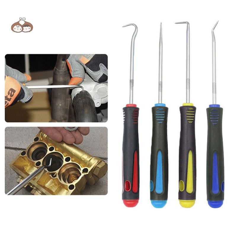 Bef 4 ชิ้นรถซีลน้ํามันไขควงเลือกตะขอชุดรถ Auto Oil Seal O-Ring Seal ปะเก็นเลือก Puller Remover เครื่องมือซ่อมรถยนต์ TH