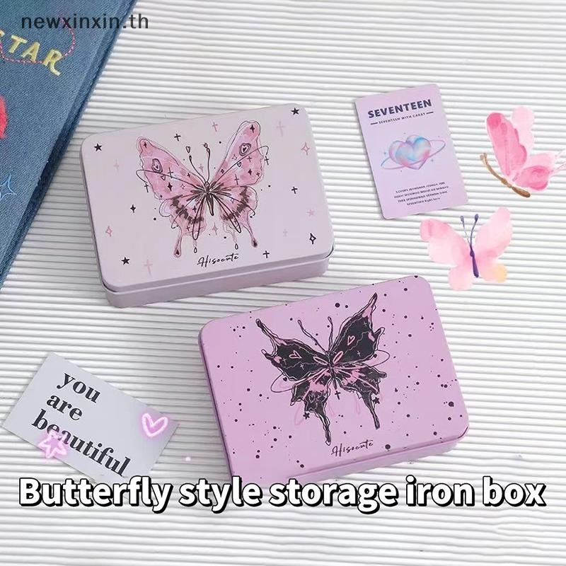^N^ โลหะสี่เหลี่ยมกล่องดีบุกเปล่า Tinplate Push Candy Pill Cases Bins Jar บานพับคอนเทนเนอร์ Organizer ความจุขนาดใหญ่กล่องเก็บ {T}