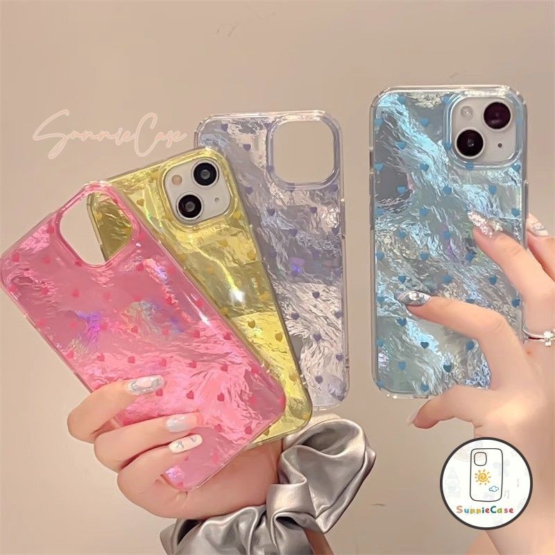 เคสไอโฟนX สีลูกกวาด ความรัก สำหรับ เคส IPhone 13 14 15 11 16 12 Pro Max 8 6 6S 7 Max X XS XR Plus SE ระลอกน้ำ แฟชั่น เคส