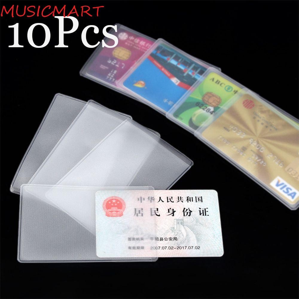 Musicmart ID Card Holder โปร่งใสแบบพกพาป้องกันบัตรเครดิต PVC กันน้ํา Card Cover